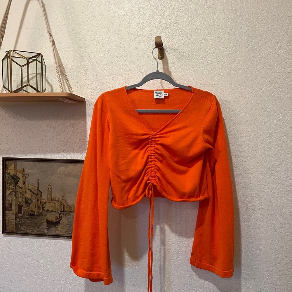 PRINCESS POLLY orange ruched top